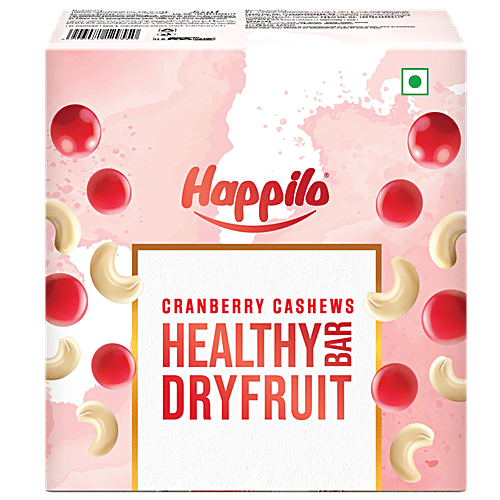Happilo Cranberry Cashews Healthy Dryfruit Bar, 35 g (Pack of 6) 