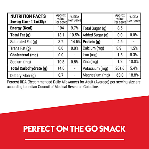 Happilo Cranberry Cashews Healthy Dryfruit Bar, 35 g (Pack of 6) 