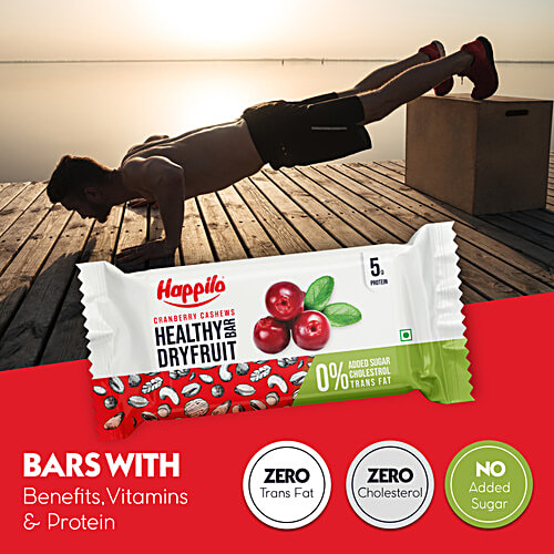 Happilo Cranberry Cashews Healthy Dryfruit Bar, 35 g (Pack of 6) 
