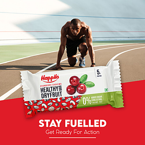 Happilo Cranberry Cashews Healthy Dryfruit Bar, 35 g (Pack of 6) 