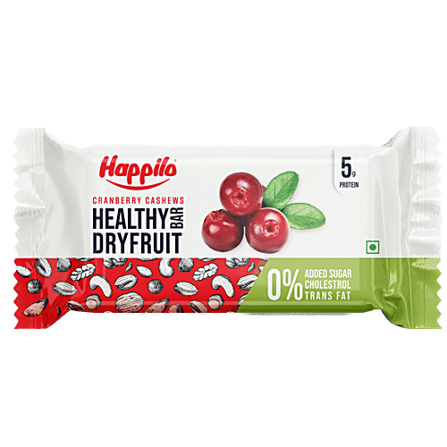 Happilo Cranberry Cashews Healthy Dryfruit Bar, 35 g (Pack of 6) 