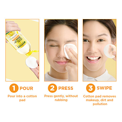 Garnier Vitamin C Micellar Water - Anti Pollution Cleanser For Dull Skin, Get 100% Clean Skin, 125 ml For Dull & Sensitive Skin