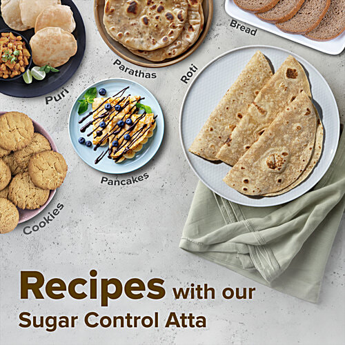 Sugar.Fit Active Sugar Control Atta, 5 kg Helps lower sugar spikes & manage weight, Tasty rotis for your family, Clinically Validated GI <55