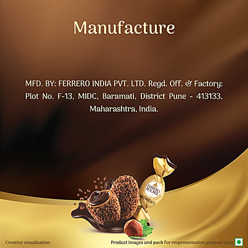 Ferrero Rocher Moments Gift Pack, 58 g (10 pcs) Crunchy Delight With Cocoa & Hazelnut Cream