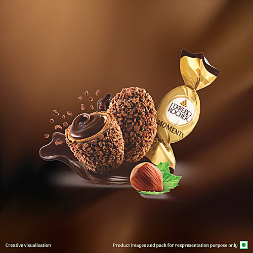 Ferrero Rocher Moments Gift Pack, 58 g (10 pcs) Crunchy Delight With Cocoa & Hazelnut Cream