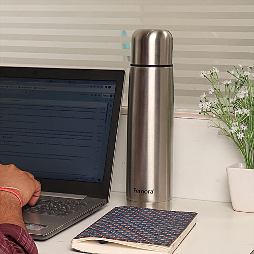 Femora Bullet Thermosteel Stainless Steel Water Bottle/Flask - Hot & Cold, 750 ml  