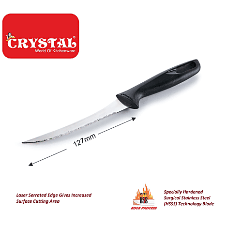 Crystal Stainless Steel Knife Set - Laser Edge, Plastic Handle, 3 pcs  