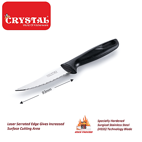 Crystal Stainless Steel Knife Set - Laser Edge, Plastic Handle, 3 pcs  