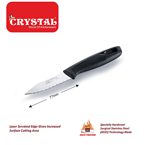 Crystal Stainless Steel Knife Set - Laser Edge, Plastic Handle, 3 pcs  