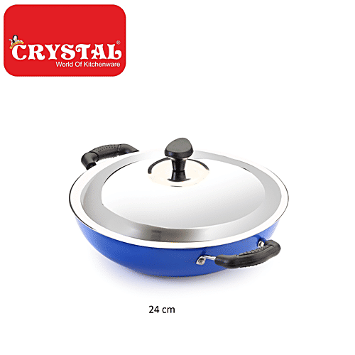 Crystal Kitchen Combi Cookware Set - Cooker, Kadai, FryPan, Tawa & Stainless Steel Lid, 5 pcs