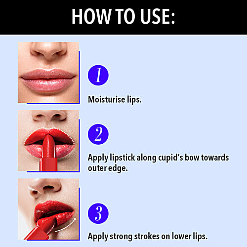 Blue Heaven Silk Creme Lipstick, 4 g Retro Rose Intense Colour, Dewy Finish, Non-sticky Feel