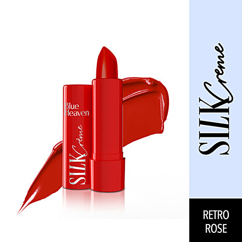 Blue Heaven Silk Creme Lipstick, 4 g Retro Rose Intense Colour, Dewy Finish, Non-sticky Feel