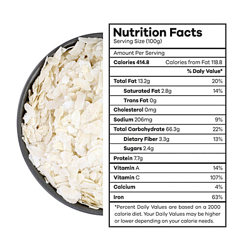 Jivamrit Organic Poha White, 500 g  