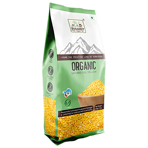 Jivamrit Organic Moong Dal Yellow, 500 g  