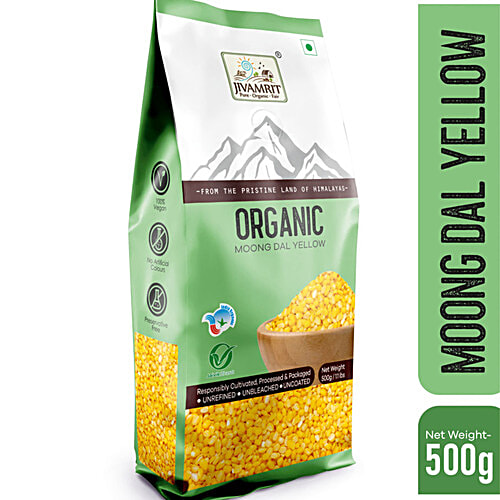 Jivamrit Organic Moong Dal Yellow, 500 g  