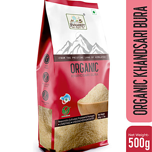Jivamrit Organic Khandsari Bura, 500 g  