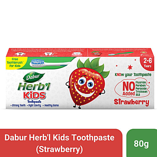 Buy Dabur Herb'l Kids Toothpaste Strawberry Flavour Online at Best Price of Rs 195 bigbasket