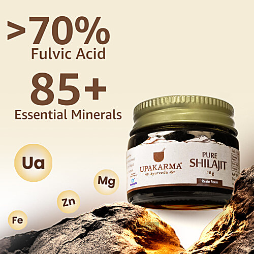 Upakarma Ayurveda Original & Pure Shilajit/Shilajeet Resin Form For Men & Women, 10 g  Boost Performance, Power, Stamina, Endurance, Strength And Overall Wellbeing, Ayurvedic