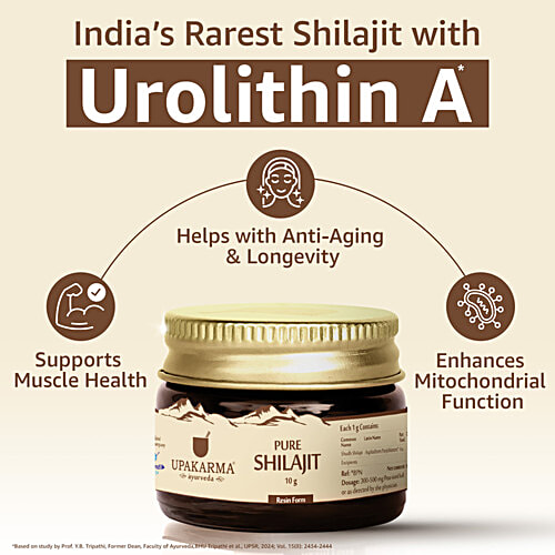 Upakarma Ayurveda Original & Pure Shilajit/Shilajeet Resin Form For Men & Women, 10 g  Boost Performance, Power, Stamina, Endurance, Strength And Overall Wellbeing, Ayurvedic