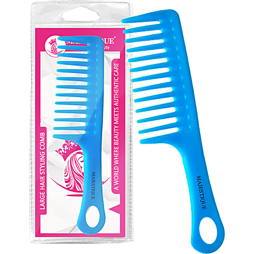 Buy MAJESTIQUE Wide Tooth Comb With Handle For Curly & Long Hair