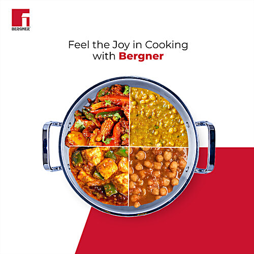 Bergner Tripro Triply Stainless Steel Kadhai With Stainless Steel Lid, 26 cm, Induction Base, Silver, 3.95 L  