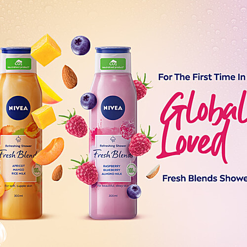 Nivea Raspberry Fresh Blends Refreshing Shower Gel - With Blueberry & Almond Milk, 300 ml  