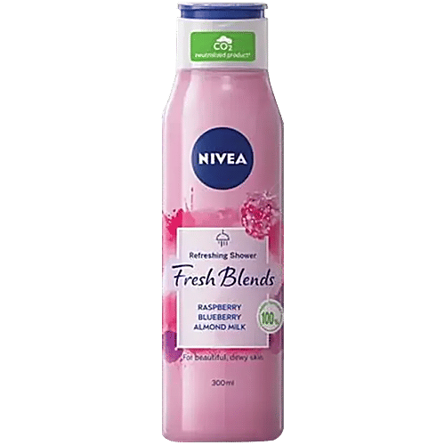 Nivea Raspberry Fresh Blends Refreshing Shower Gel - With Blueberry & Almond Milk, 300 ml  