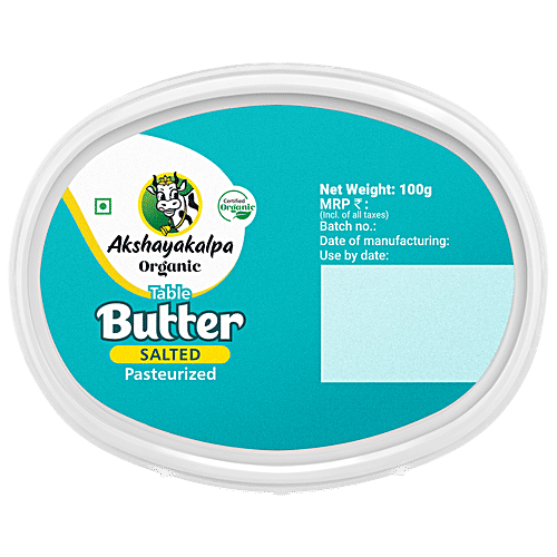 Akshayakalpa Organic Table Butter - Salted, 100 g  Pasteurized