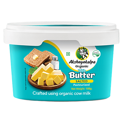 Akshayakalpa Organic Table Butter - Salted, 100 g  Pasteurized