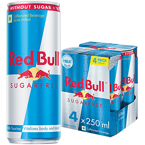 Red Bull Sugar Free Energy Drink, 250 ml (Pack of 4) 