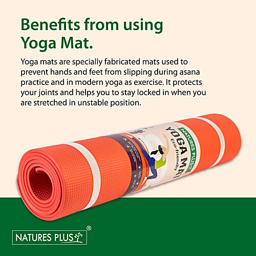 Natures Plus Yoga Mat 6 Mm - Red, EVA Material, 1 Pc  Anti Slip, Soft & Flexible, Mat For Yoga, Pilates, Exercise