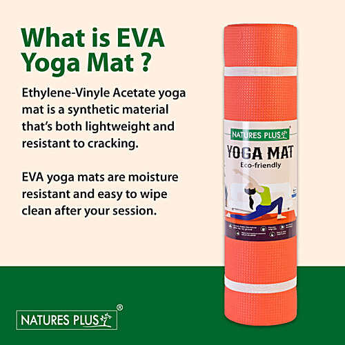 Natures Plus Yoga Mat 6 Mm - Red, EVA Material, 1 Pc  Anti Slip, Soft & Flexible, Mat For Yoga, Pilates, Exercise