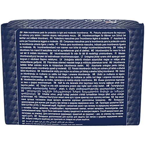 Seni Man Bladder Control Normal Pads - Level 3, Dermatologically Tested, 15 pcs  Urinary Incontinence Pads, Air Breathable, Odour Stop, Extra Dry System