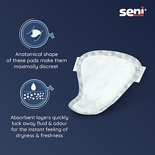 Seni Man Bladder Control Normal Pads - Level 3, Dermatologically Tested, 15 pcs  Urinary Incontinence Pads, Air Breathable, Odour Stop, Extra Dry System
