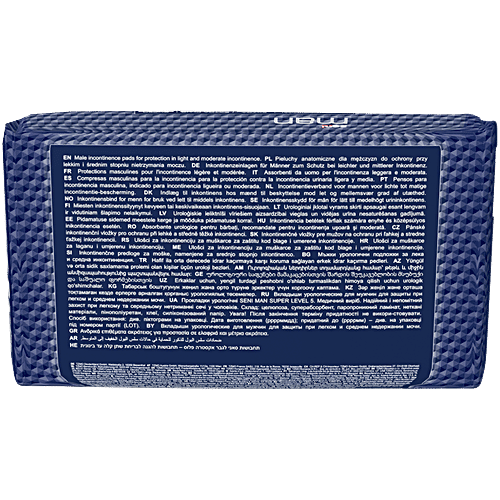 Seni Man Bladder Control Normal Pads - Level 5, Dermatologically Tested, 15 pcs Urinary Incontinence Pads, Air Breathable, Odour Stop, Extra Dry System