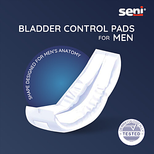 Seni Man Bladder Control Normal Pads - Level 5, Dermatologically Tested, 15 pcs Urinary Incontinence Pads, Air Breathable, Odour Stop, Extra Dry System