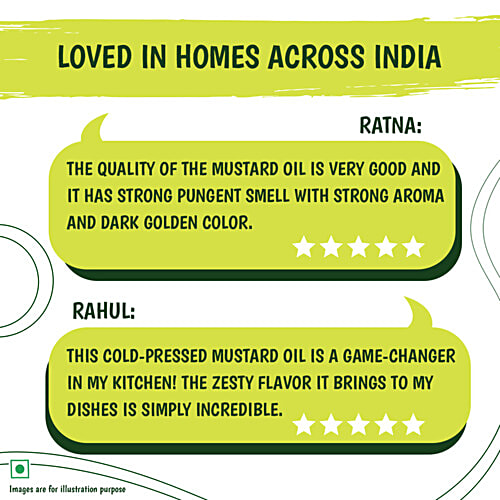 Tata Simply Better Pure & Unrefined Cold Pressed Mustard Oil, 1 L  Extracted From A1 Grade Mustard Seeds, Cholesterol Free, Provides Omega-3 PUFA