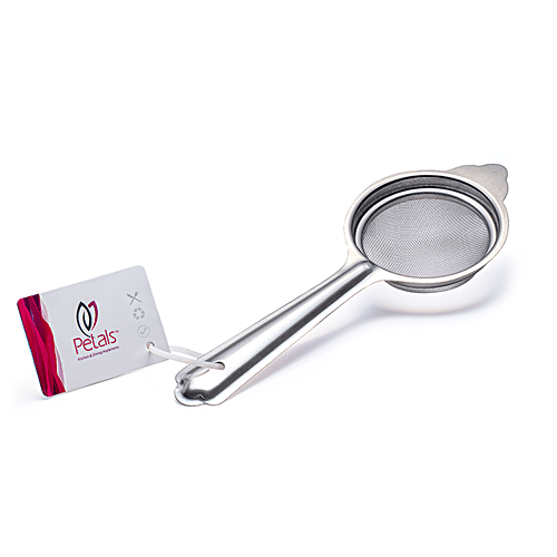 Petals Stainless Steel Tea/Coffee Channi/Strainer - 7.5cm, 1 pc  