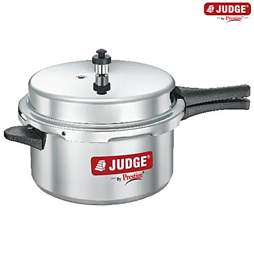Judge by Prestige Aluminium Pressure Cooker Non-Induction Base - Outer Lid, Silver, 7.5 l  Durable Gasket Release System, Long Lasting Pressure Regulator,
