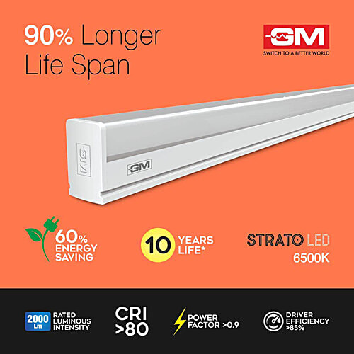 GM Strato 20-Watt LED Tube Light, 1 pc 20% More Brightness, Eco Friendly, Mercury Free, No UV IR Radiation