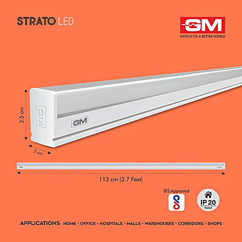 GM Strato 20-Watt LED Tube Light, 1 pc 20% More Brightness, Eco Friendly, Mercury Free, No UV IR Radiation