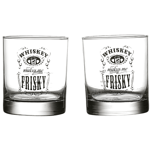 Ek Do Dhai Friskey Whiskey Glass, 300 ml (Set of 2) 