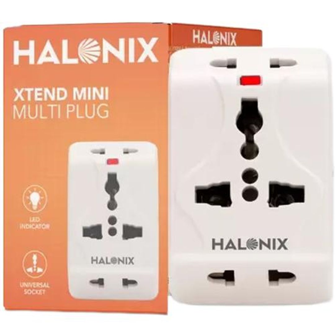 Halonix Add-On Xtend Mini Multi Plug Universal Socket, LED Indicator, 1 pc 