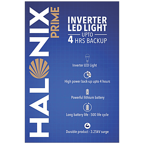 Halonix Prime 8.5 W Inverter LED Bulb - Cool Daylight, 1 pc B22 With Up To 4 Hours Backup