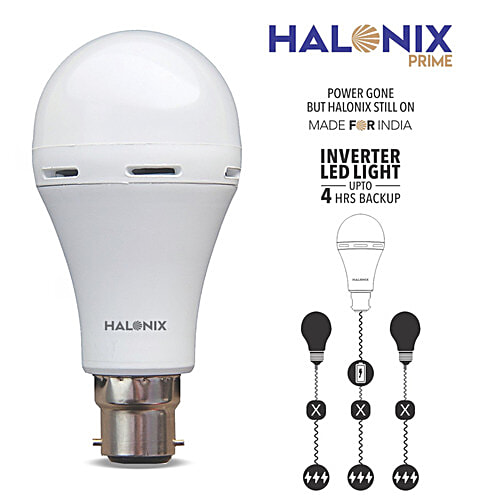Halonix Prime 8.5 W Inverter LED Bulb - Cool Daylight, 1 pc B22 With Up To 4 Hours Backup