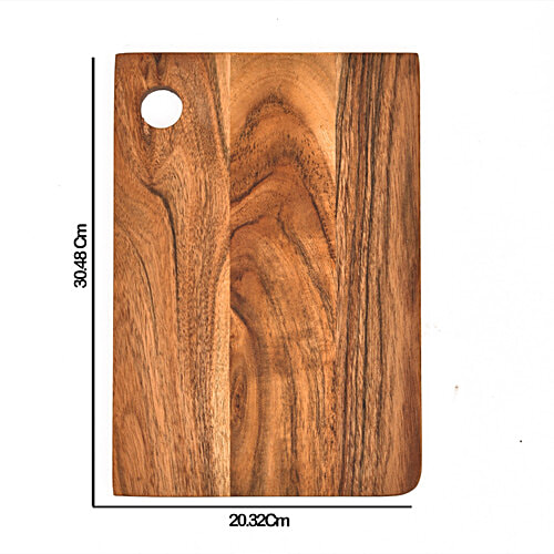 OGGN Acacia Wood Rect Chopping Board With Corner Inner Hole 30.48 cm x 20.32 cm, 1 Pc  