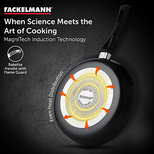 Fackelmann Quartz Nonstick Fry Pan 24 Cm - Greblon German Technology, Non-Toxic PFOA & BPA-Free, 1.7 L  Induction Base - All Stoves, Anti-scratch, Cool Handle, Even Heating, Frying Pan, Egg Pan, Fish Fry Pan