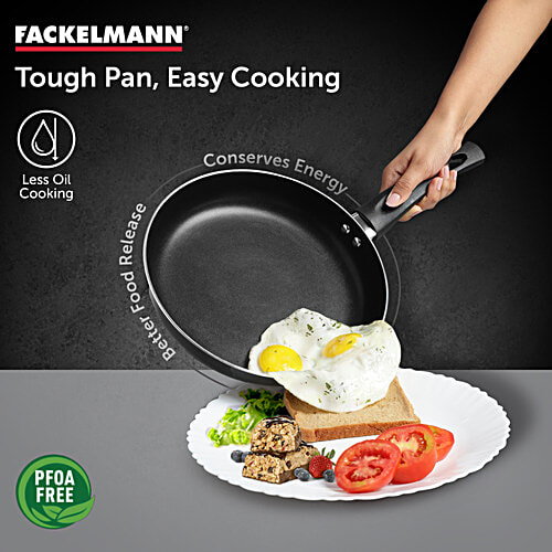 Fackelmann Quartz Nonstick Fry Pan 24 Cm - Greblon German Technology, Non-Toxic PFOA & BPA-Free, 1.7 L  Induction Base - All Stoves, Anti-scratch, Cool Handle, Even Heating, Frying Pan, Egg Pan, Fish Fry Pan