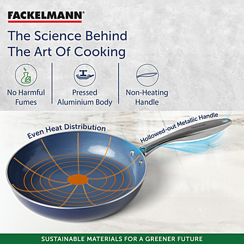 Fackelmann Ceramic Nonstick Fry Pan 22 cm - German Technology, Non-Toxic, PFOA, BPA & Cadmium-Free, 1.3 l  Induction Base - All Stoves, Even Heating, Easy Release, Frying Pan, Egg Pan, Fish Fry Pan