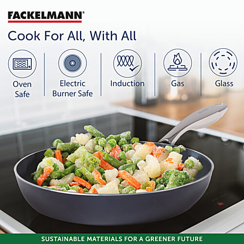Fackelmann Ceramic Nonstick Fry Pan 22 cm - German Technology, Non-Toxic, PFOA, BPA & Cadmium-Free, 1.3 l  Induction Base - All Stoves, Even Heating, Easy Release, Frying Pan, Egg Pan, Fish Fry Pan